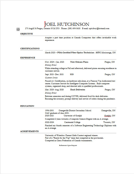 resume